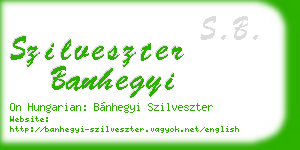 szilveszter banhegyi business card